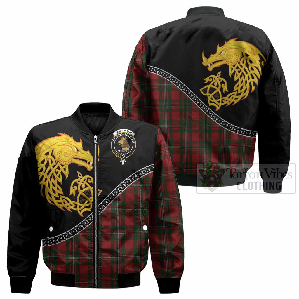 MacGregor (McGregor) Tartan Crest Bomber Jacket Legendary Dragon Knot Half Style - Tartan Vibes Clothing