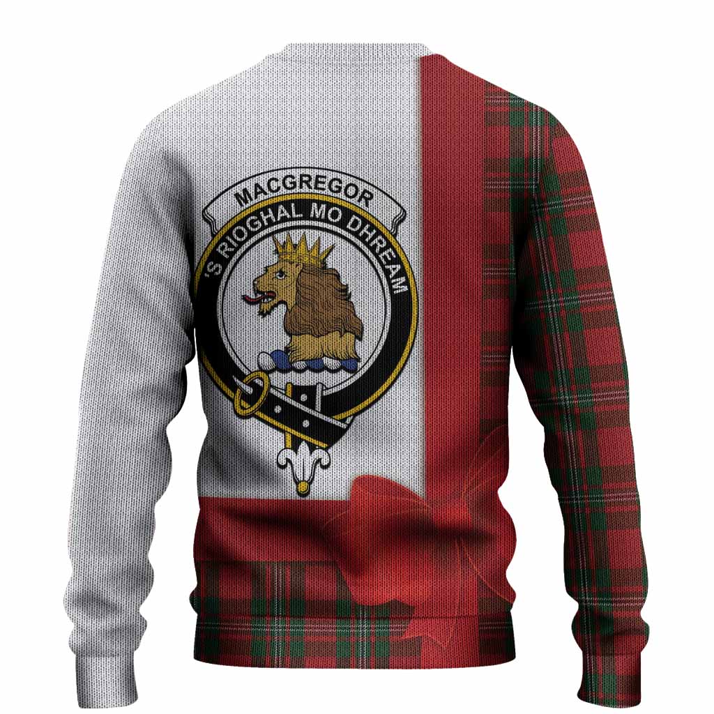 MacGregor (McGregor) Tartan Crest Christmas Christmas Ugly Sweater Highland Cow Bagpipes Coquette Bow Style
