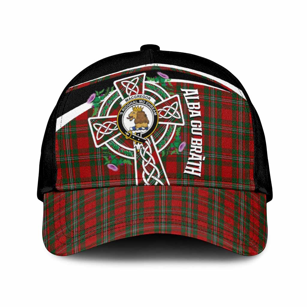 MacGregor (McGregor) Tartan Crest Classic Cap Scottish Thistle Celtic Cross Alba Gu Brath