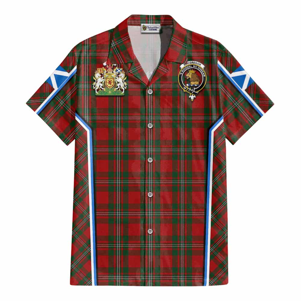 MacGregor (McGregor) Tartan Crest Cotton Hawaiian Shirt Scotland Coat of Arm Flag Style - Tartan Vibes Clothing