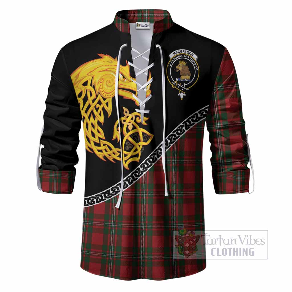 MacGregor (McGregor) Tartan Crest Ghillie Shirt Legendary Dragon Knot Half Style