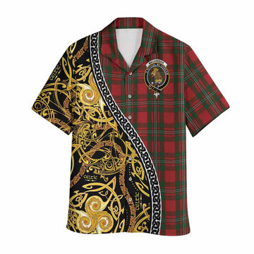 MacGregor (McGregor) Tartan Crest Hawaiian Shirt Celtic Knot and Triple Trickle Spiral Symbols