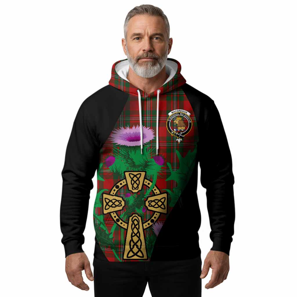 MacGregor (McGregor) Tartan Crest Hoodie Celtic Cross Thistle Flowers