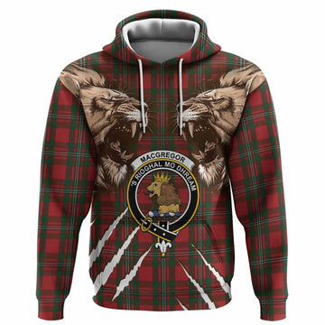 MacGregor (McGregor) Tartan Crest Hoodie Ferocious Lion Style