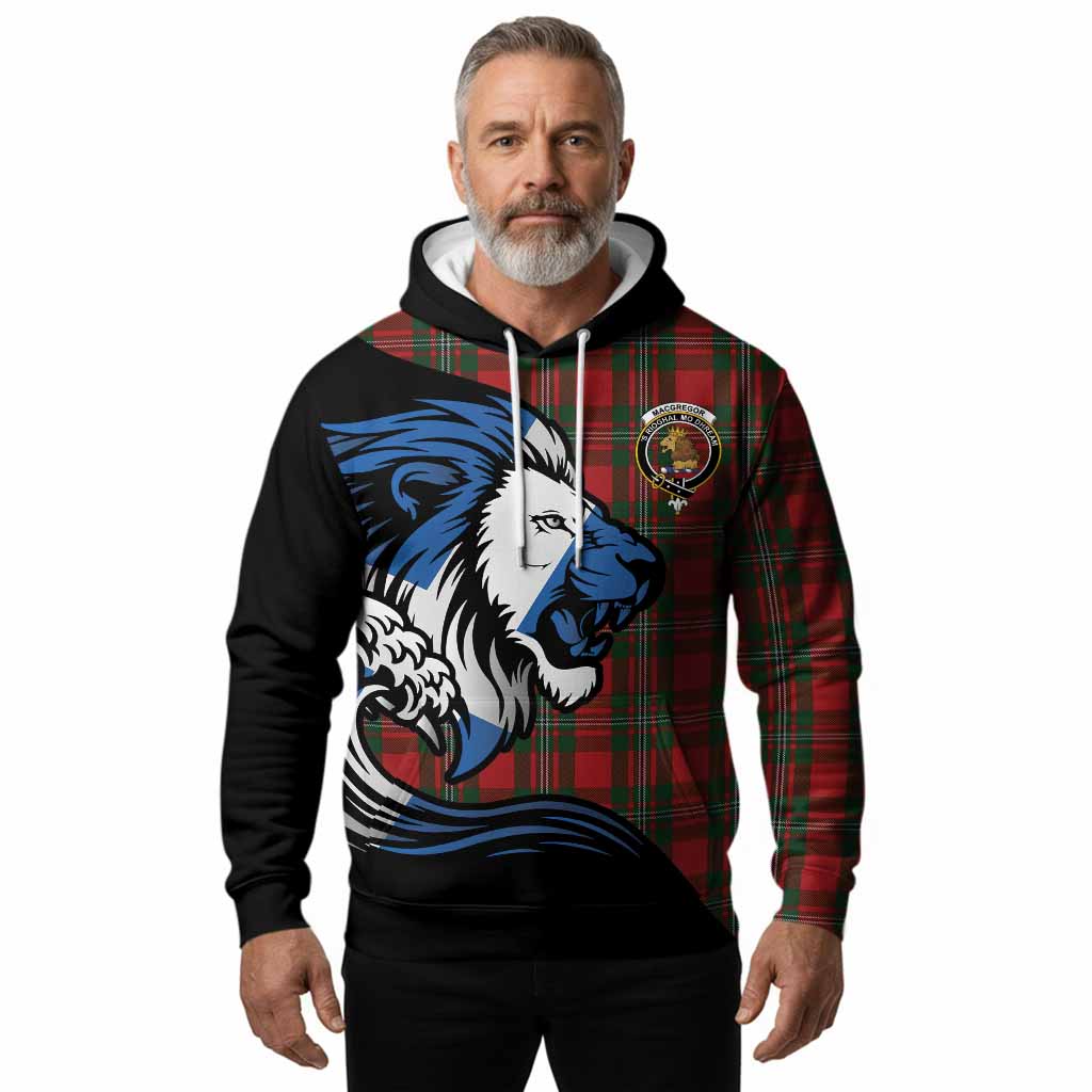MacGregor (McGregor) Tartan Crest Hoodie Scottish Golden Lions Wave Flow