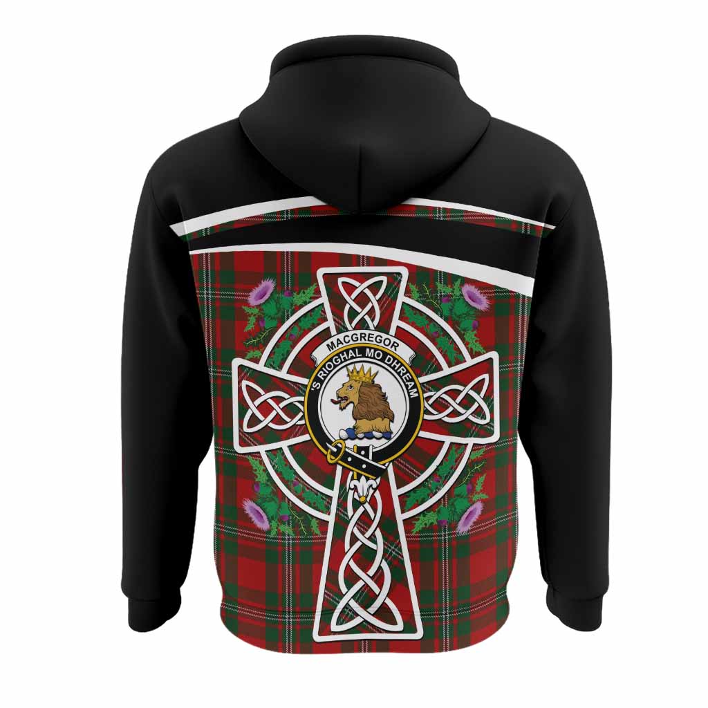 MacGregor (McGregor) Tartan Crest Hoodie Scottish Thistle Celtic Cross Alba Gu Brath