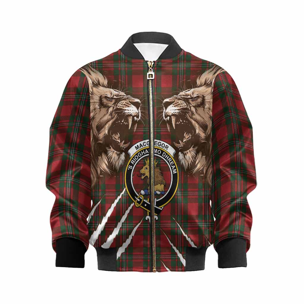 MacGregor (McGregor) Tartan Crest Kid Bomber Jacket Ferocious Lion Style Kid XS - Tartan Vibes Clothing