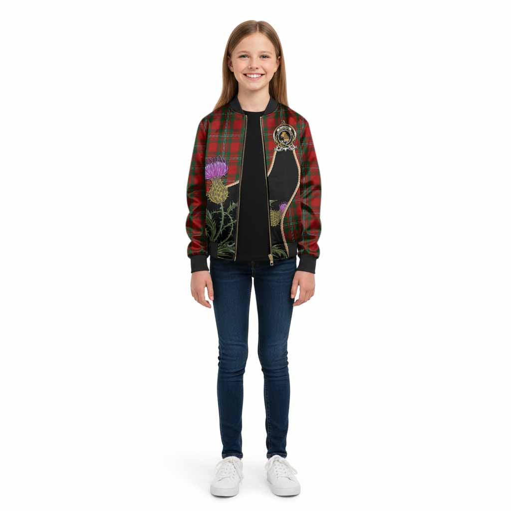 MacGregor (McGregor) Tartan Crest Kid Bomber Jacket Scottish Thistle Spirit - Tartan Vibes Clothing