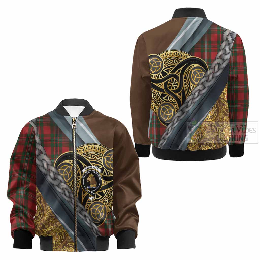 MacGregor (McGregor) Tartan Crest Kid Bomber Jacket Scottish Triskele Celtic - Tartan Vibes Clothing