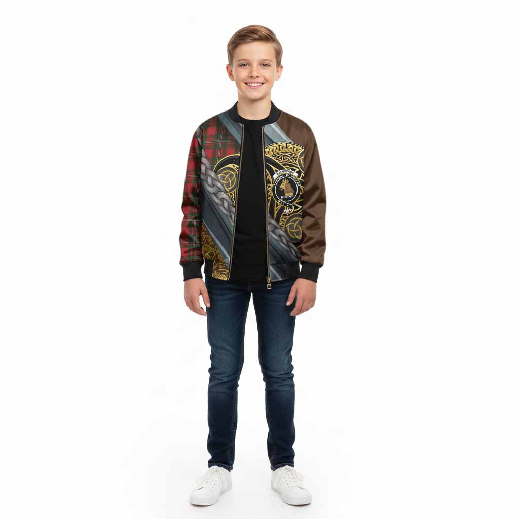 MacGregor (McGregor) Tartan Crest Kid Bomber Jacket Scottish Triskele Celtic - Tartan Vibes Clothing