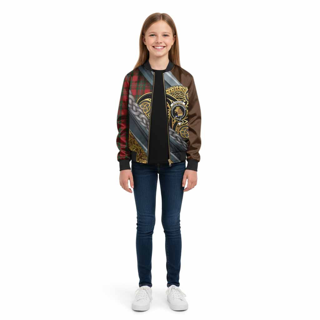 MacGregor (McGregor) Tartan Crest Kid Bomber Jacket Scottish Triskele Celtic - Tartan Vibes Clothing