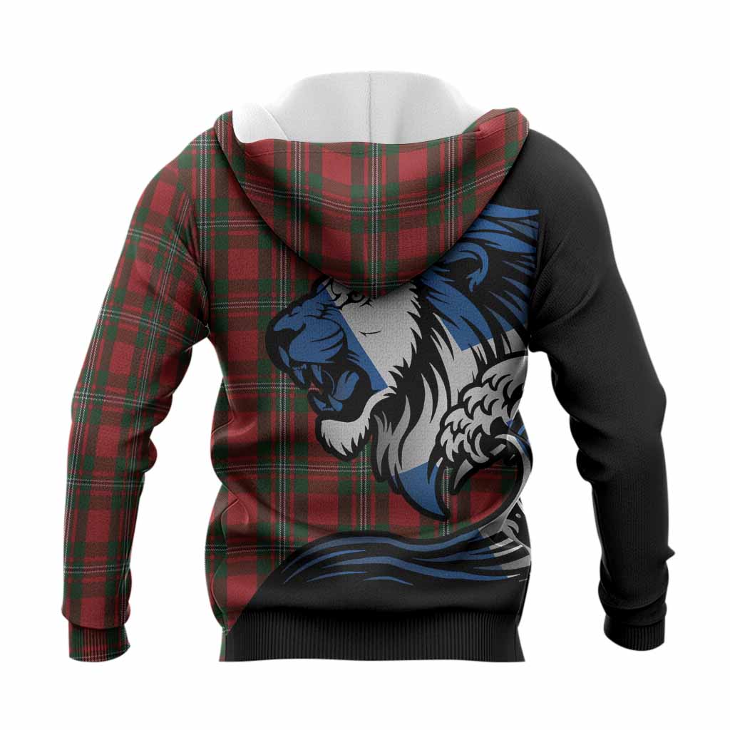 MacGregor (McGregor) Tartan Crest Knitted Hoodie Scottish Golden Lions Wave Flow