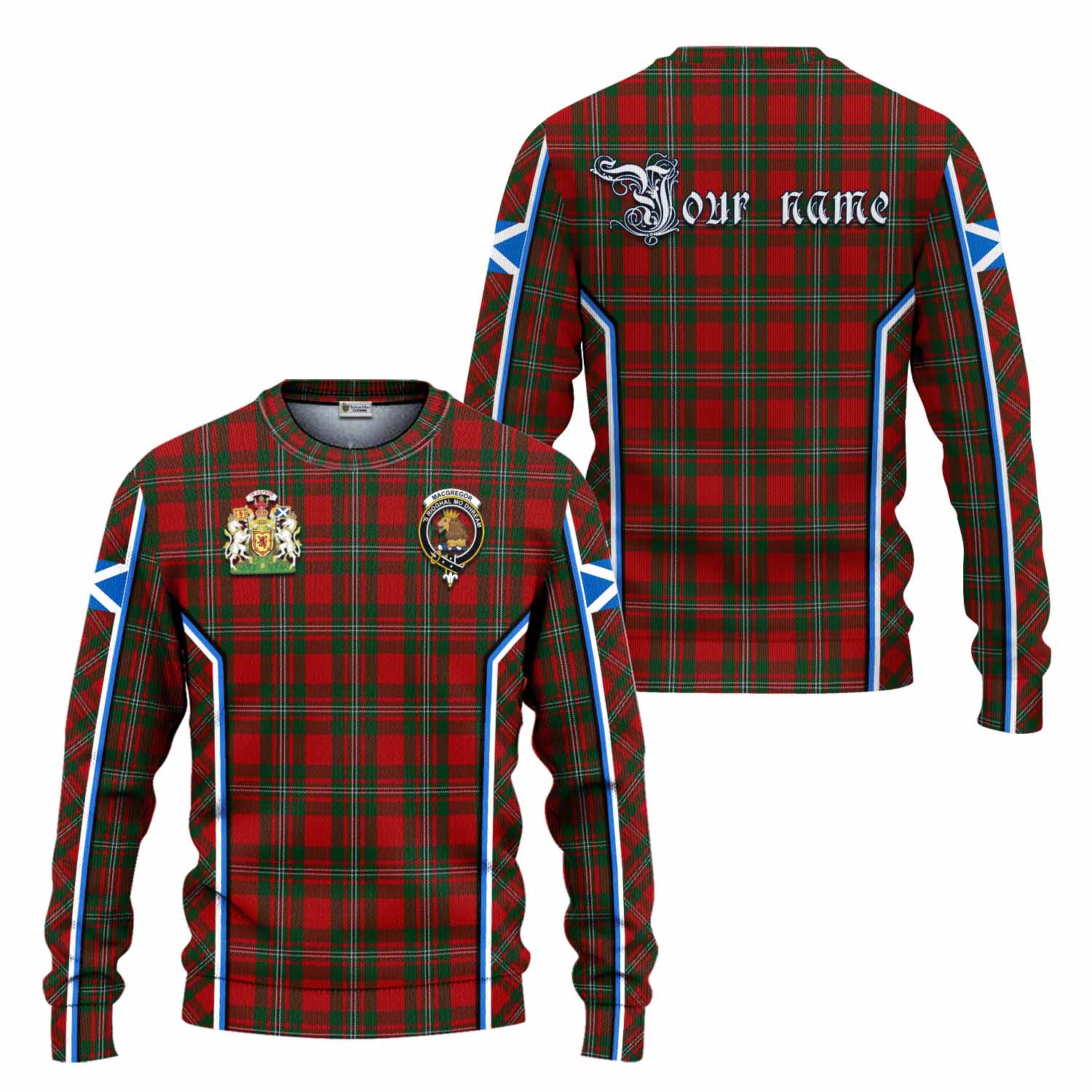 MacGregor (McGregor) Tartan Crest Knitted Sweater Scotland Coat of Arm Flag Style - Tartan Vibes Clothing