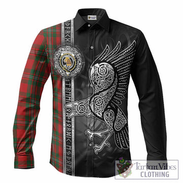 MacGregor (McGregor) Tartan Crest Long Sleeve Button Shirts Norse Mythology Viking Odin Crow Tattoo