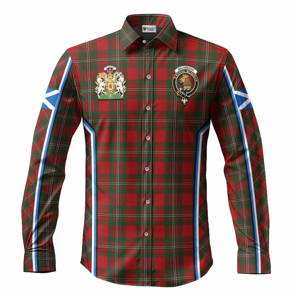 MacGregor (McGregor) Tartan Crest Long Sleeve Button Shirts Scotland Coat of Arm Flag Style - Tartan Vibes Clothing