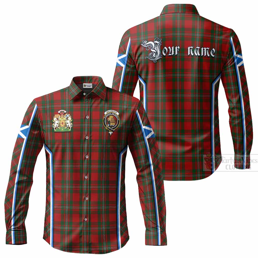 MacGregor (McGregor) Tartan Crest Long Sleeve Button Shirts Scotland Coat of Arm Flag Style - Tartan Vibes Clothing