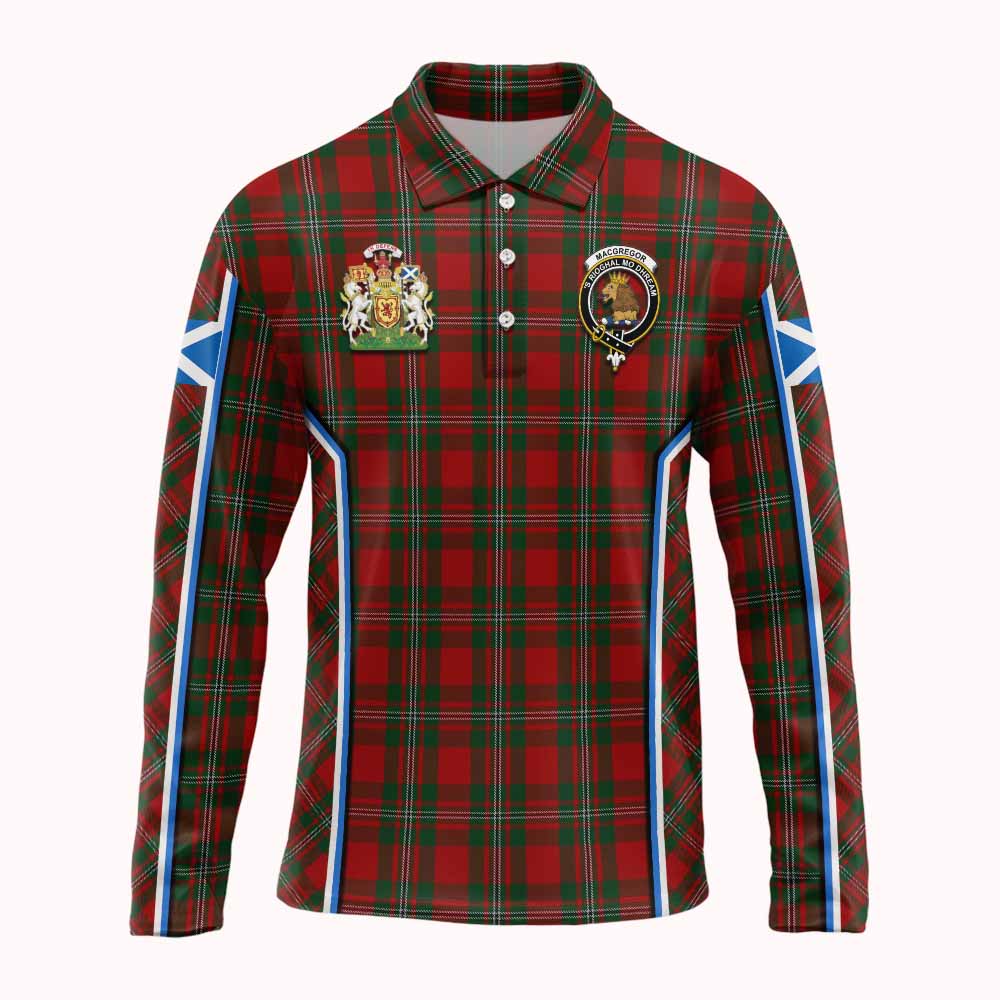 MacGregor (McGregor) Tartan Crest Long Sleeve Polo Shirt Scotland Coat of Arm Flag Style - Tartan Vibes Clothing