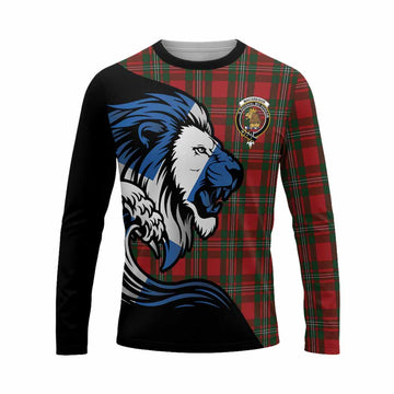 MacGregor (McGregor) Tartan Crest Long Sleeve T-Shirt Scottish Golden Lions Wave Flow