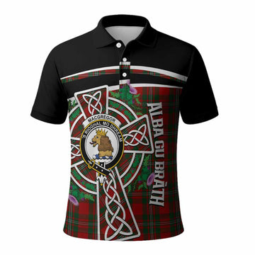 MacGregor (McGregor) Tartan Crest Polo Shirt Scottish Thistle Celtic Cross Alba Gu Brath