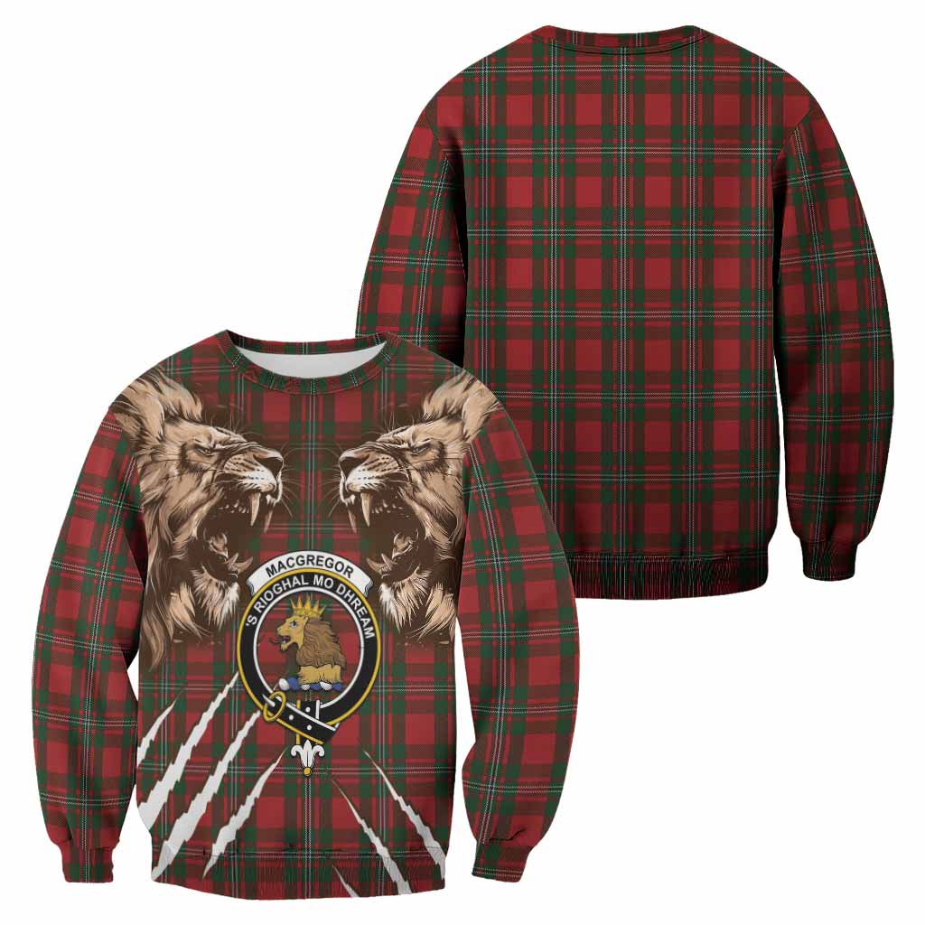 MacGregor (McGregor) Tartan Crest Sweatshirt Ferocious Lion Style