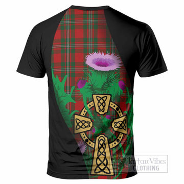MacGregor (McGregor) Tartan Crest T-Shirt Celtic Cross Thistle Flowers