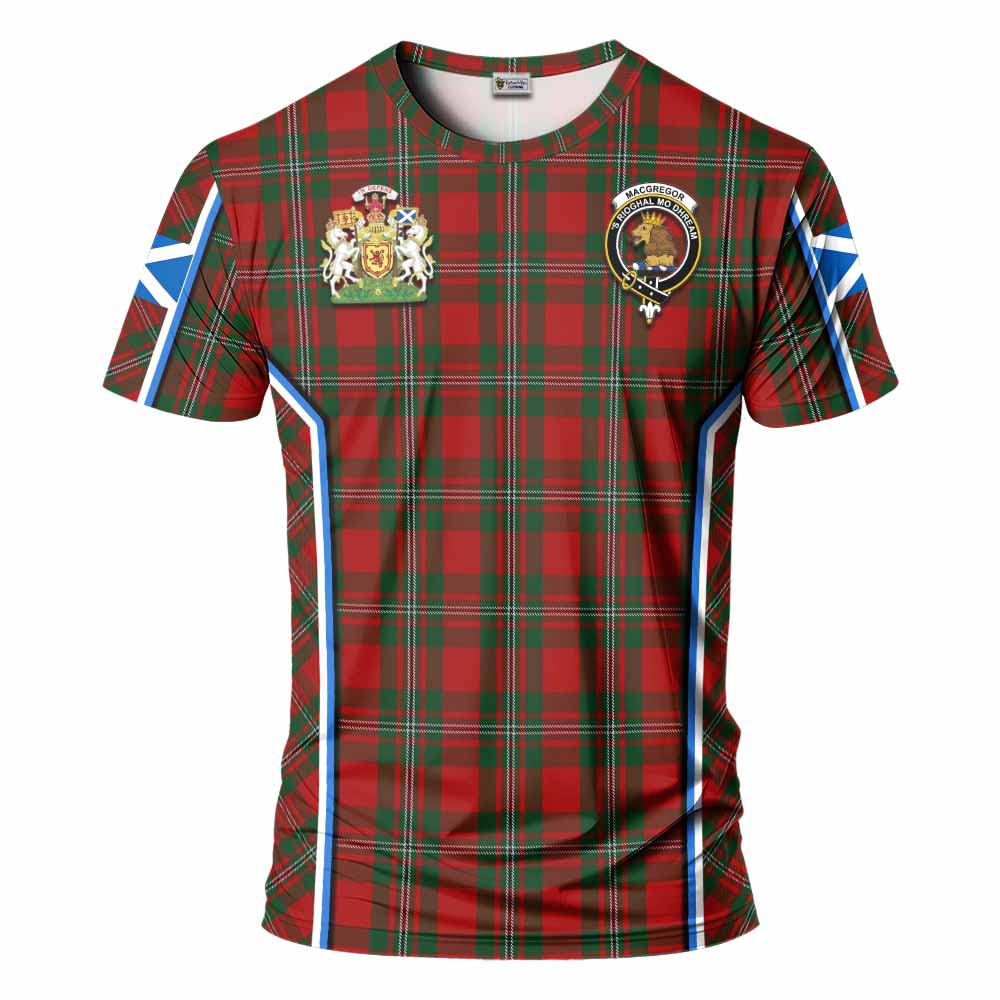 MacGregor (McGregor) Tartan Crest T-shirt Scotland Coat of Arm Flag Style - Tartan Vibes Clothing