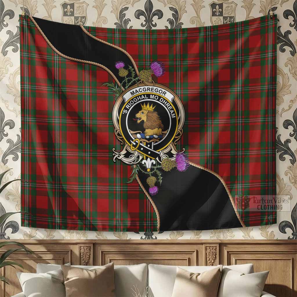 MacGregor (McGregor) Tartan Crest Tapestry Scottish Thistle Spirit 39 × 59 in (100 × 150 cm) - Tartan Vibes Clothing