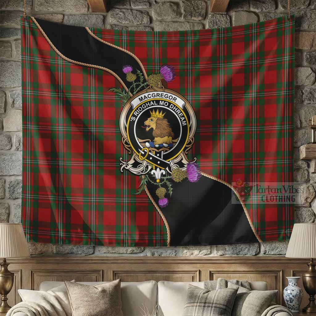 MacGregor (McGregor) Tartan Crest Tapestry Scottish Thistle Spirit 71 × 118 in (180 × 300 cm) - Tartan Vibes Clothing