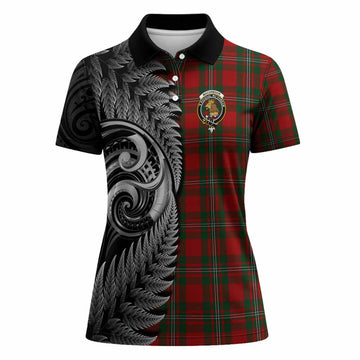 MacGregor (McGregor) Tartan Crest Women Polo Shirt With New Zealand Silver Fern Maori Koru