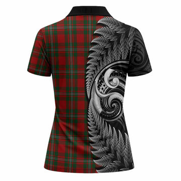 MacGregor (McGregor) Tartan Crest Women Polo Shirt With New Zealand Silver Fern Maori Koru