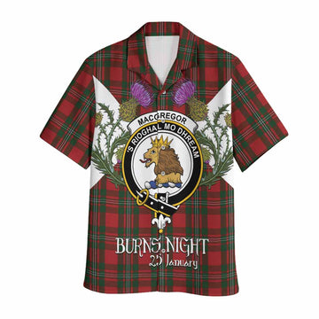 MacGregor (McGregor) Tartan Family Crest Hawaiian Shirt Scottish Burns Night Thistle Floral