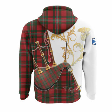 MacGregor (McGregor) Tartan Family Crest Hoodie Bagpipes with Scottish Thistle
