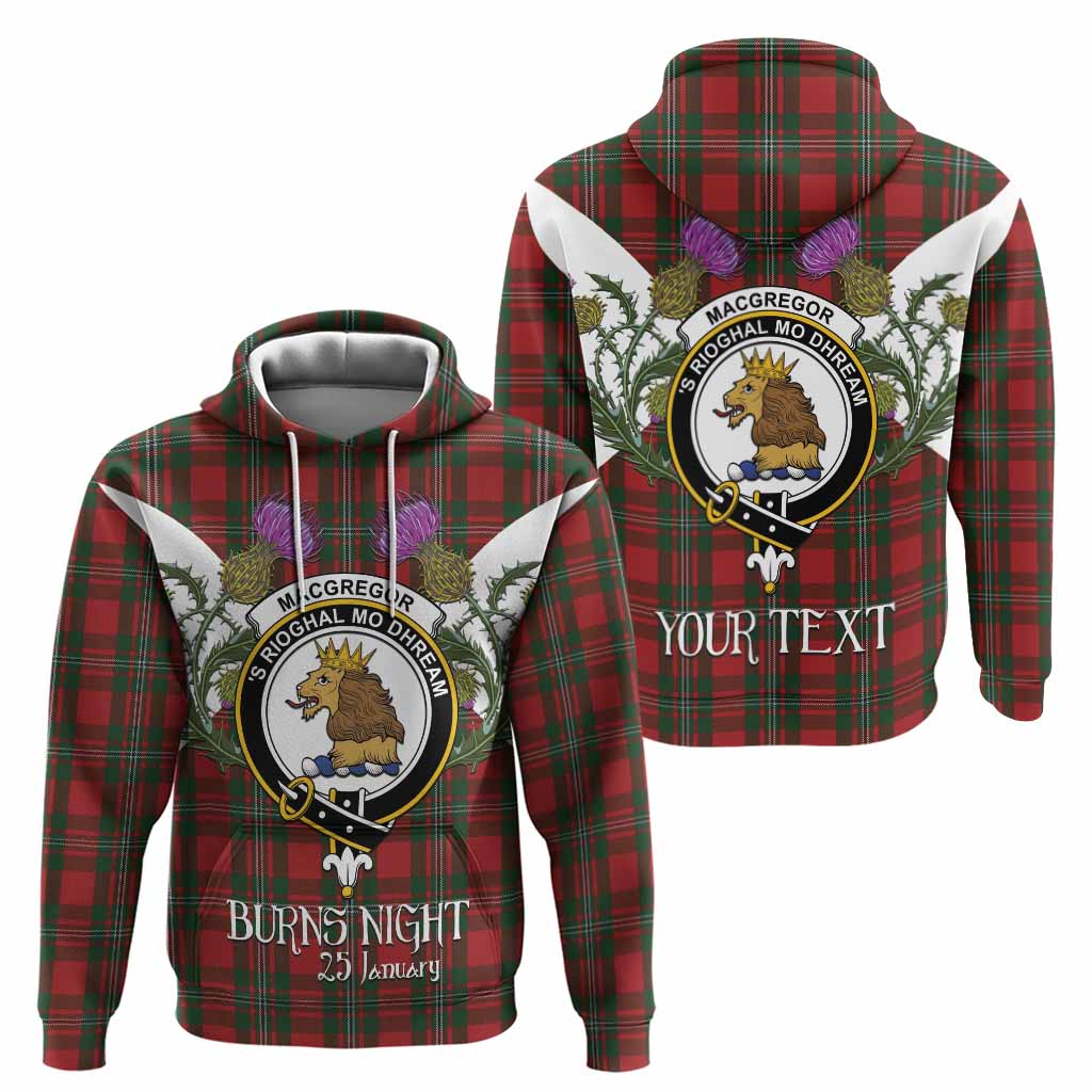 MacGregor (McGregor) Tartan Family Crest Hoodie Scottish Burns Night Thistle Floral