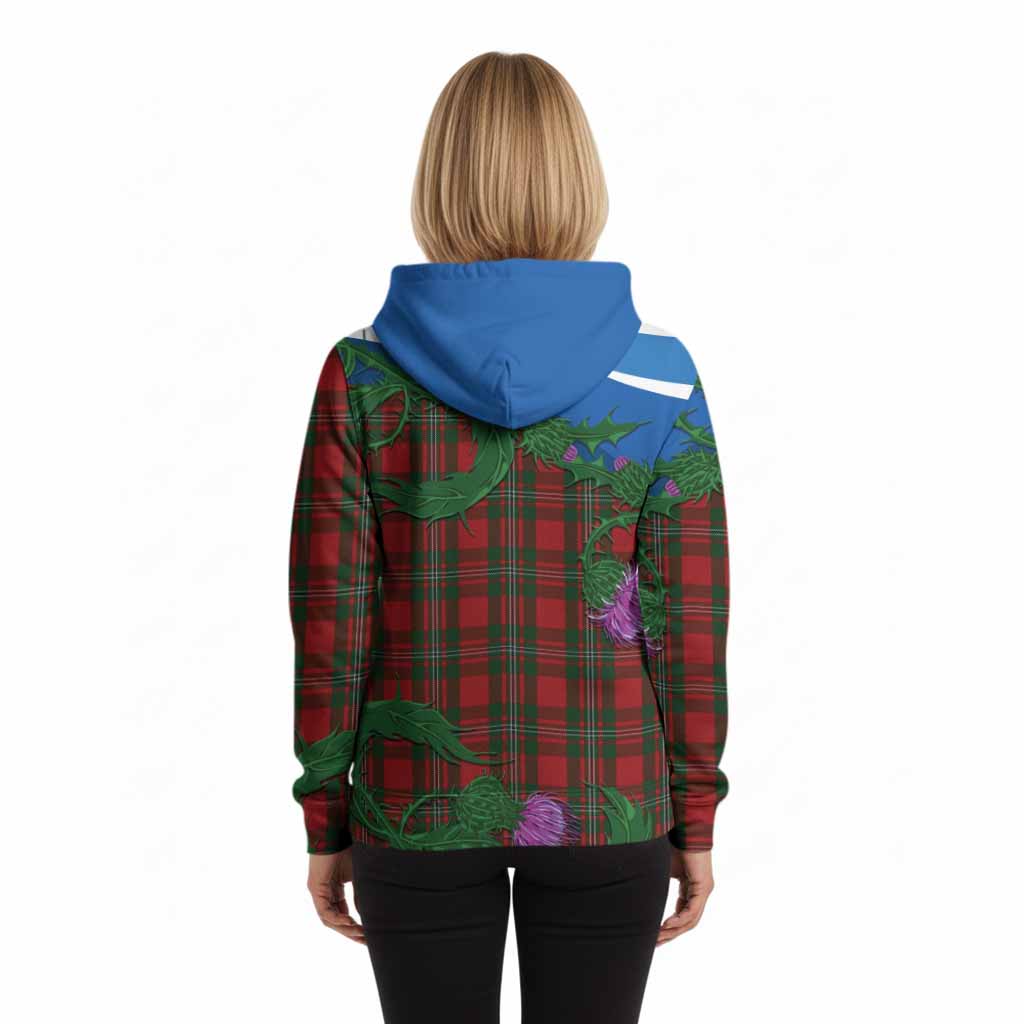 MacGregor (McGregor) Tartan Family Crest Hoodie Thistle in Minimalism