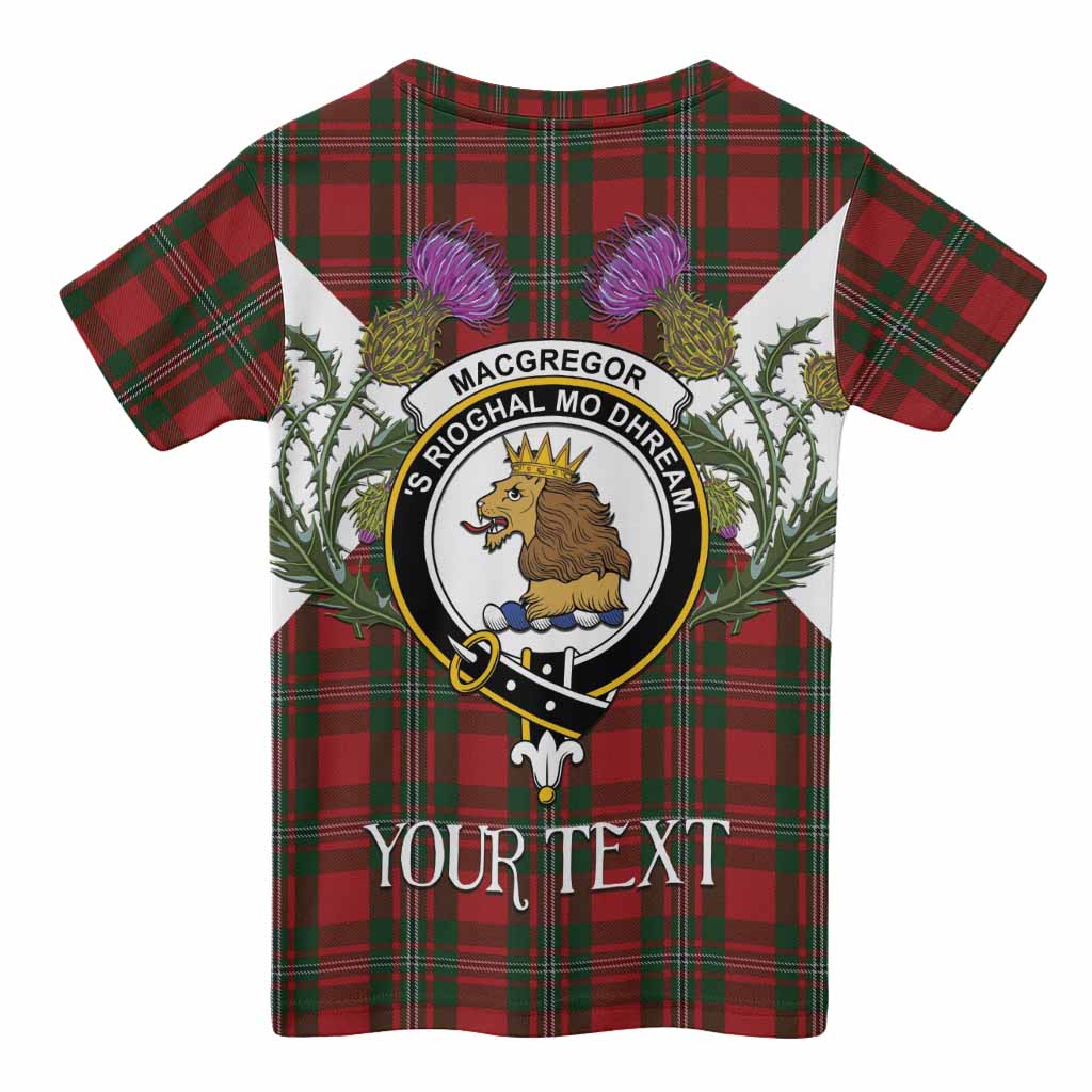 MacGregor (McGregor) Tartan Family Crest Kid T-shirt Scottish Burns Night Thistle Floral
