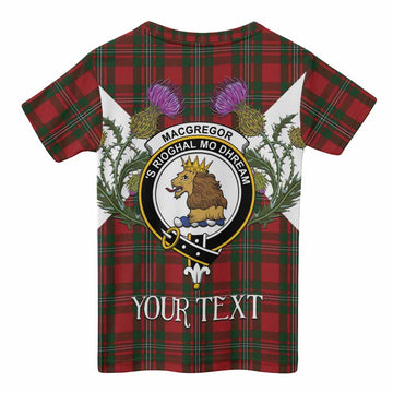 MacGregor (McGregor) Tartan Family Crest Kid T-shirt Scottish Burns Night Thistle Floral