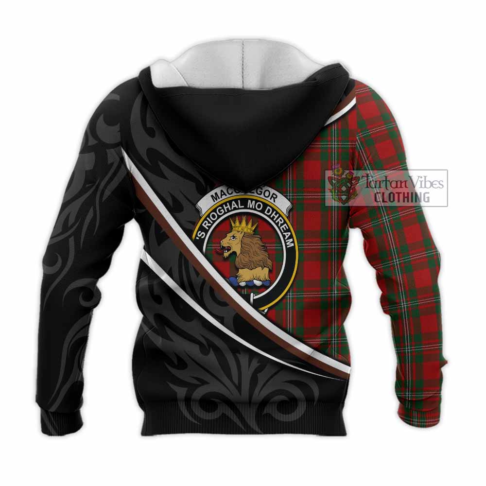 MacGregor (McGregor) Tartan Family Crest Knitted Hoodie Celtic Scottish Thistle Floral - Tartan Vibes Clothing