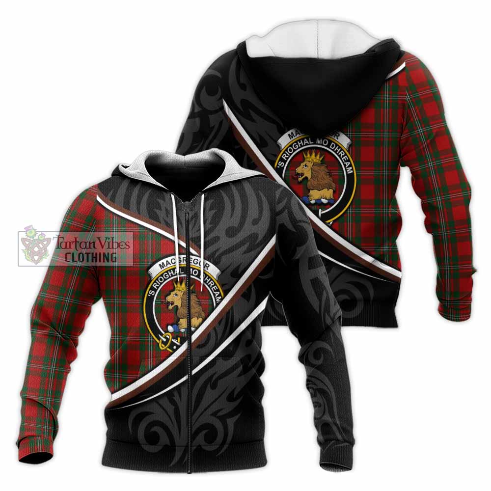 MacGregor (McGregor) Tartan Family Crest Knitted Hoodie Celtic Scottish Thistle Floral - Tartan Vibes Clothing