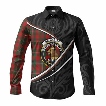 MacGregor (McGregor) Tartan Family Crest Long Sleeve Button Shirts Celtic Scottish Thistle Floral - Tartan Vibes Clothing