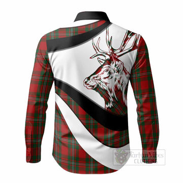 MacGregor (McGregor) Tartan Family Crest Long Sleeve Button Shirts Scottish Red Deer Curves Style
