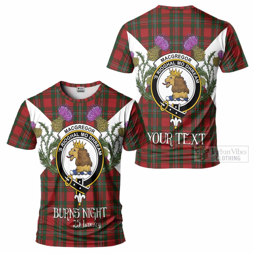 MacGregor (McGregor) Tartan Family Crest T-Shirt Scottish Burns Night Thistle Floral