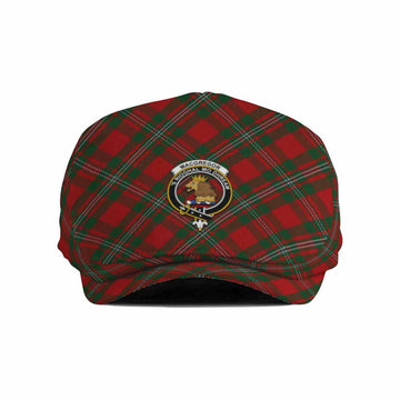 MacGregor (McGregor) Tartan Flat Cap, Jeff Cap Cross Style with Family Crest
