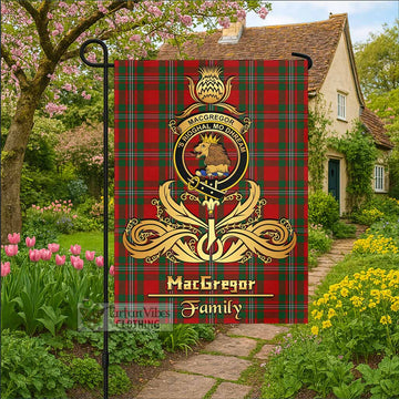 MacGregor (McGregor) Tartan Garden Flag with Highland Thistle Cherish Family Crest Style