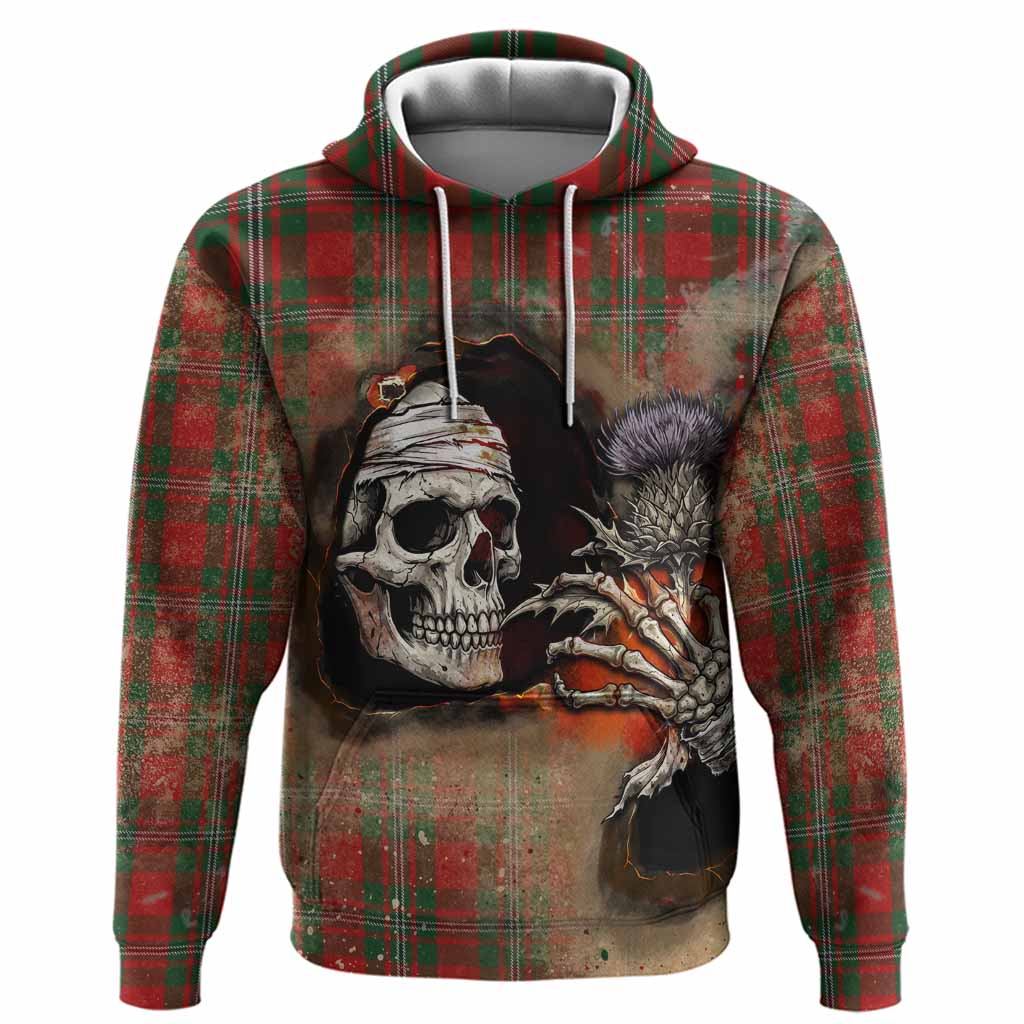 MacGregor (McGregor) Tartan Hoodie Halloween Skeleton With Thistle Burning Effect
