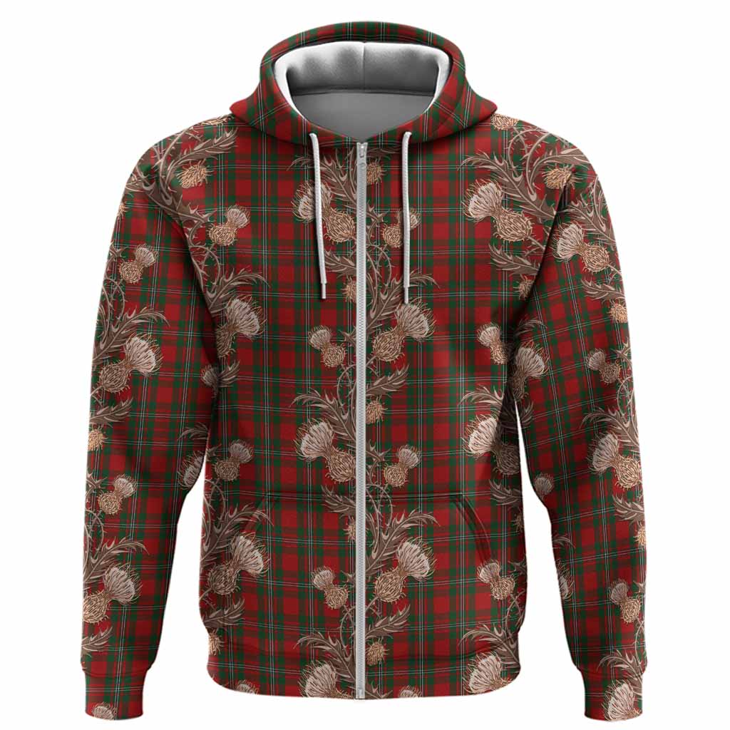 MacGregor (McGregor) Tartan Hoodie Seamless Scottish Thistle Flowers