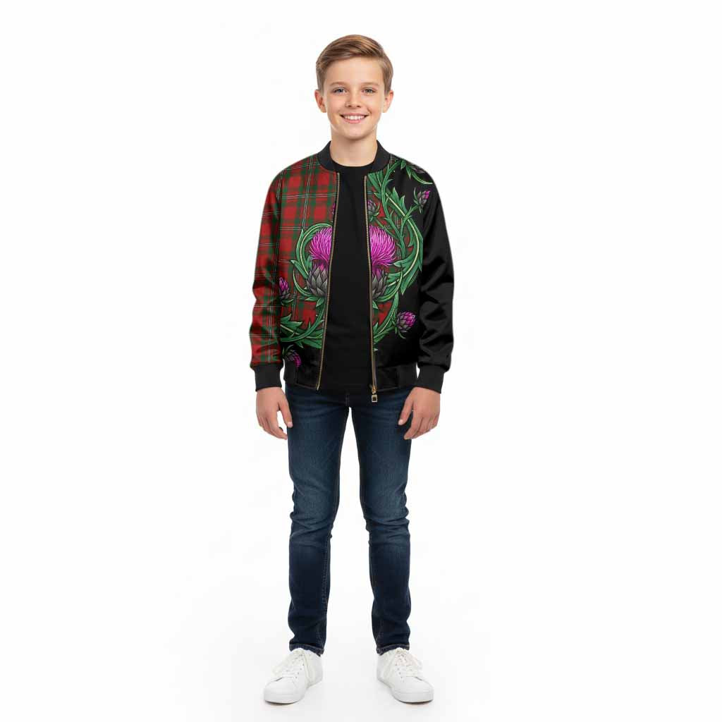 MacGregor (McGregor) Tartan Kid Bomber Jacket Resilient Scottish Thistle - Tartan Vibes Clothing