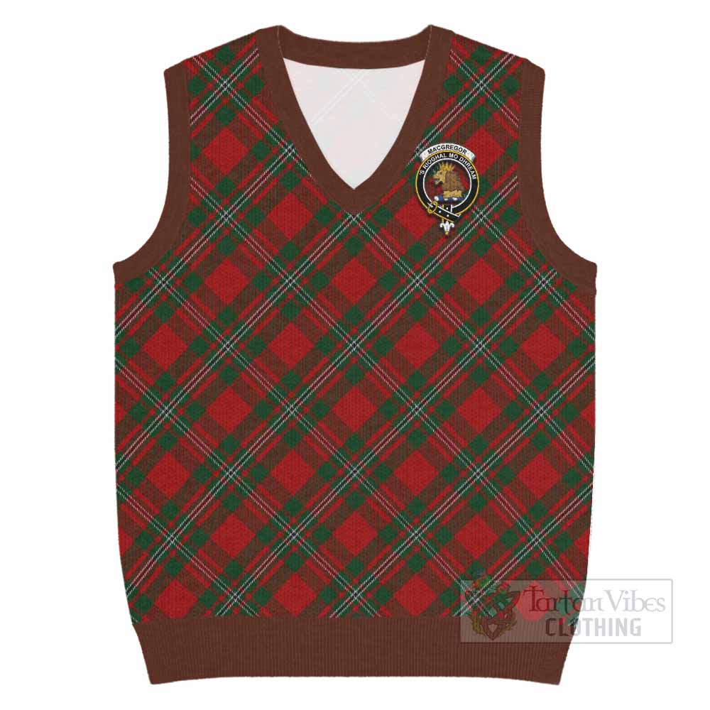MacGregor (McGregor) Tartan Knitted V-Neck Vest with Family Crest Cross Style