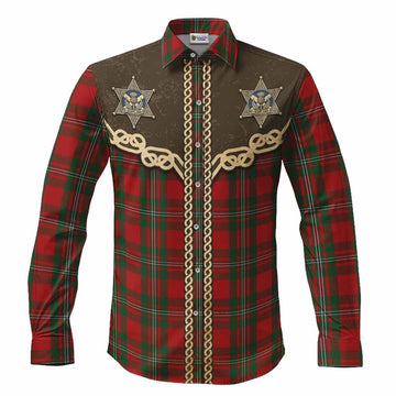 MacGregor (McGregor) Tartan Long Sleeve Button Shirts Bigfoot Riding The Kelpie Monster
