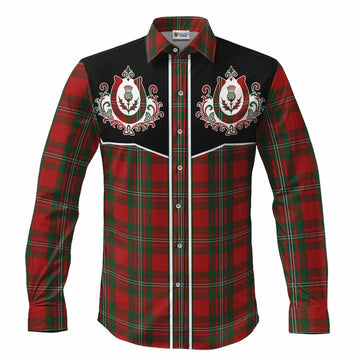 MacGregor (McGregor) Tartan Long Sleeve Button Shirts Horseshoe Ornament Men's Shirt S - Tartan Vibes Clothing