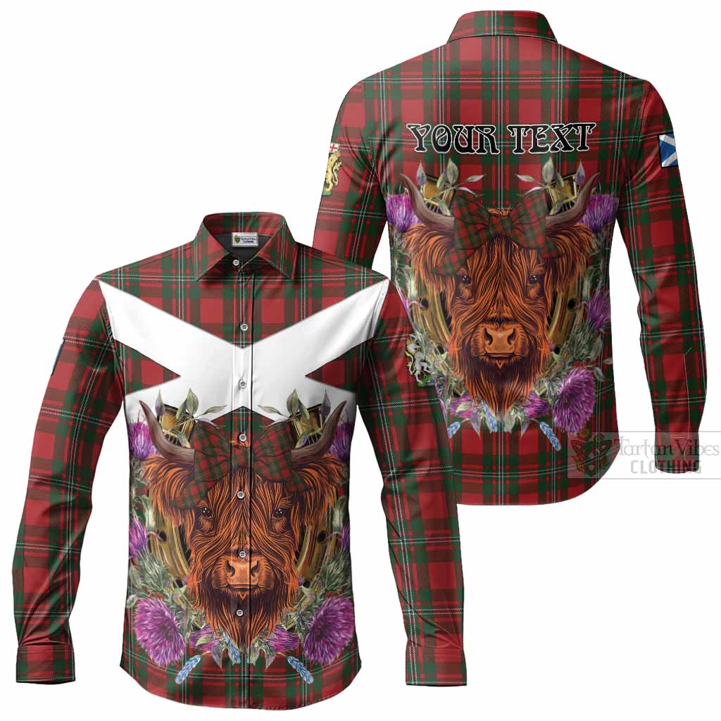 MacGregor (McGregor) Tartan Long Sleeve Button Shirts Scottish Thistle Heilan Coo
